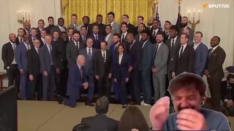 Biden during the visit of the reigning NBA champions Golden State Warriors to the White House.