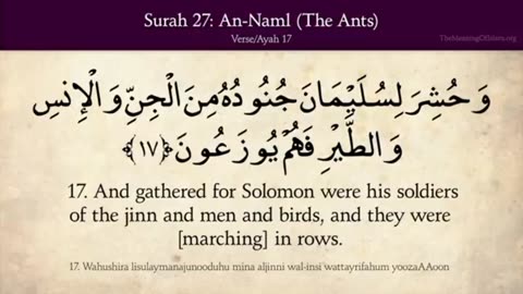 Quran: 27. Surat An-Naml (The Ants) Part 01: Arabic to English Translation HD