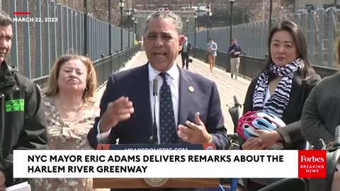 Eric Adams Delivers Remarks About The Harlem River Greenway