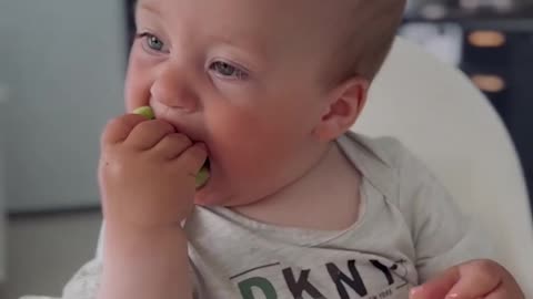 Baby's reaction to kiwifruit 🥝