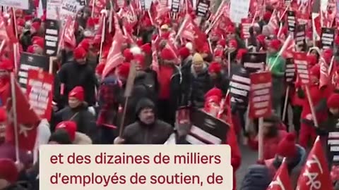 Half a million Quebecers strike for increase pay