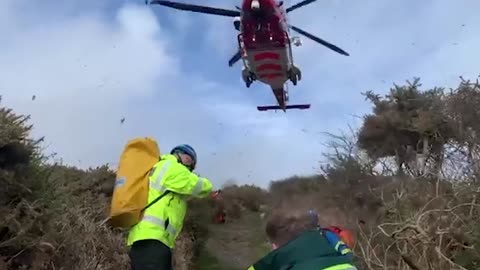 AIRLIFTED TO SAFETY: HM Coastguard Rescues Woman Who Broke Her Ankle While Hiking