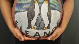 Penguing pregnancy paint.