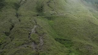 foggy savanna long trail to rinjani sembalun lombok indonesia