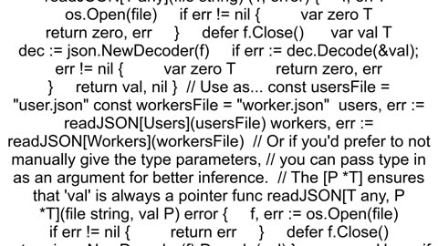 A common function to read and write JSON data for two different structs and from two different JSON