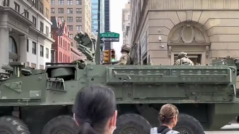 Military vehicles spotted in downtown Philadelphia🚨🚨🚨