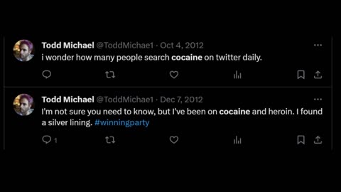Todd Michael Schultz admits to abusing heroin and cocaine on Twitter