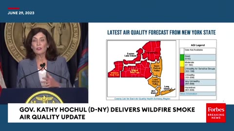 BREAKIING NEWS- Governor Kathy Hochul Provides Update As Smoke From Canadian Wildfires Returns To NY