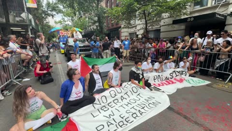 Anti-Israel protesters disrupt NYC Pride Parade