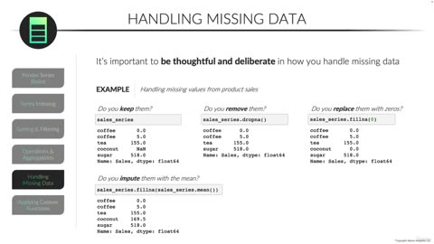 Fixing Missing Data/Pandas Series video 25