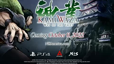 Kamiwaza Way of the Thief - Gameplay Trailer PS4 Games