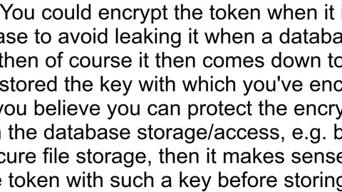 Access token to encrypt or not