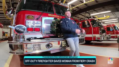 Watch: Off-Duty Firefighter Saves Woman From Fiery Crash