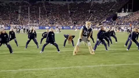 Cosmo the Cougar & the Cougarettes Dance - BYU Vs Boise St 2017