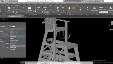 3D Beach chair Rendering on AutoCAD by Masroor Khan For Beginners