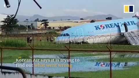 Korean Air plane with 173 on board damaged after overshooting runway in Philippines