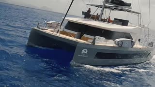 US Virgin Islands FPV Drone Flying Around Catamarans