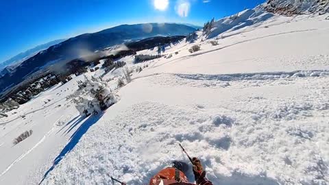 Backcountry Couloir Skiing- Bridger Bowl Montana (POV)