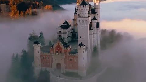 Ancient Castle inside clouds