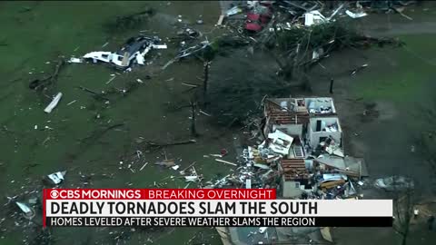 Deadly tornadoes sweep across the South, creating trail of destruction