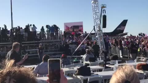 Trump 3-25-23 Waco rally-Trump introduction and Trump getting off his plane