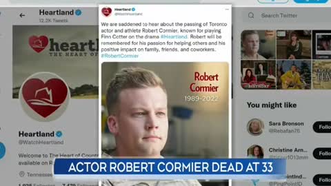 CANADIAN ACTOR ROBERTCORMIER DEAD AT 33AFTER "TRAGIC ACCIDENT"