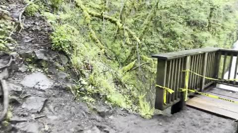 Arriving at the Lookout Area of Bridal Veil Falls – Columbia River Gorge National Scenic Area