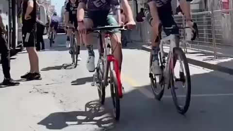 Surely they can't race those bikes