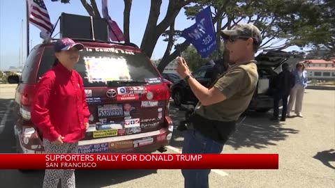 Supporters rally for Donald Trump in San Francisco