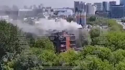 🔥🔥The Loft River residential complex is on fire in Moscow There is no hydrant