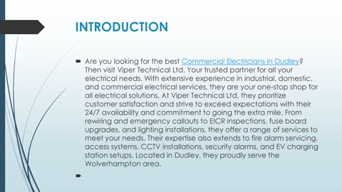 Get The Best Commercial Electricians in Dudley.