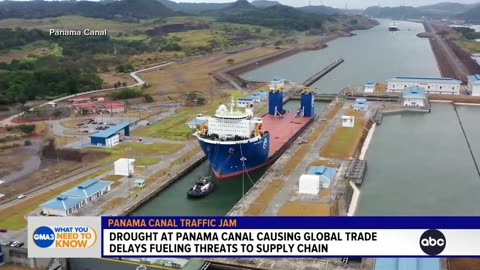 Low water levels causing traffic jam at the Panama Canal