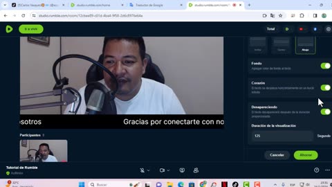 Rumble Studio como configurarlo para transmitir en vivo.