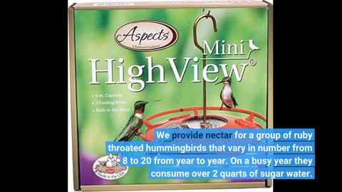 Aspects 430 Hummzinger Highview Mini Hummingbird Feeder,RedClear,8 oz