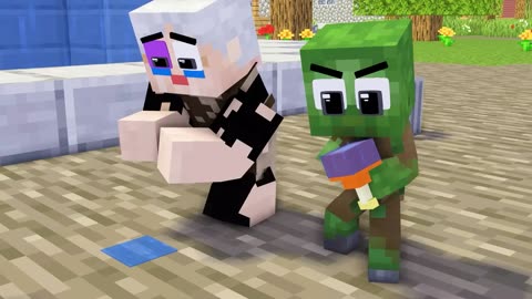 Monster School Poor Pigman Family and Good Adoptive Father Herobrine - Minecrafts Animation
