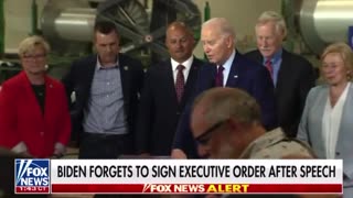Bumbling Biden Completely Forgets To Sign Executive Order After Talking