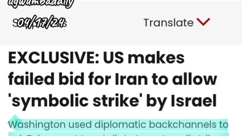 Iran Denies US Plea To Allow Israel A Face Saving Retaliatory Strike.