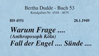 BD 4551 - WARUM FRAGE .... (ANTHROPOSOPH KÖLN) - FALL DER ENGEL .... SÜNDE ....