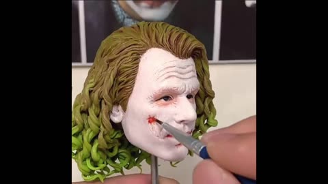 Joker face with clay