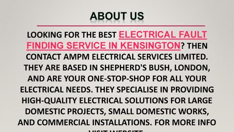 Best Electrical Fault Finding Service in Kensington