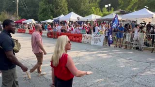 Marjorie Taylor Greene visits Trump Supporters on day of his Persecution in Fulton County