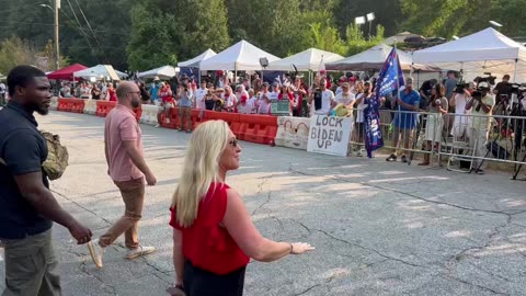 Marjorie Taylor Greene visits Trump Supporters on day of his Persecution in Fulton County