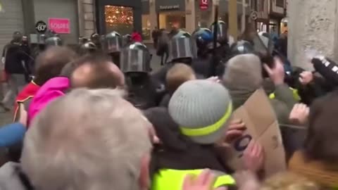 Democracy in action in France by the police, look how they act