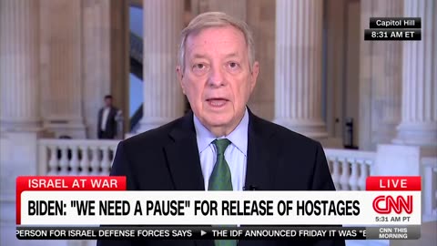 Democrat Senator Dick Durbin calls for a "ceasefire" in Israel