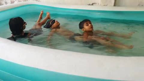 Kids swimming