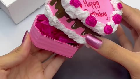 DIY Mini Birthday Cake Idea 😍❤️ #shorts #craft #gift #painting #tutorial #art #birthday #creative_2