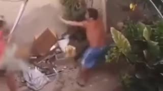 Woman Uses A Brick To Defend Herself