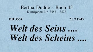 BD 3554 - WELT DES SEINS .... WELT DES SCHEINS ....