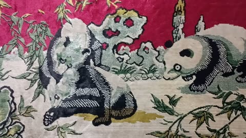 CURIOS for the CURIOUS 159: Giant Panda Bear Tapestry Rug, Hong Kong, mid 20th century