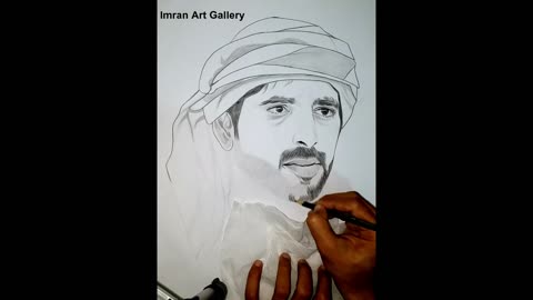 How to draw Prince Hamdan Sketch | step by step